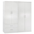 ΝΤΟΥΛΑΠΑ 4-ΦΥΛΛΗ ΜΕ 2 ΣΥΡΤΑΡΙΑ JENNA HM11351.05 ΜΕΛΑΜΙΝΗ ΣΕ ΛΕΥΚΟ 160x43x181Υ