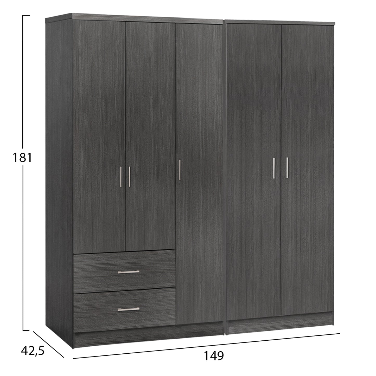 ΝΤΟΥΛΑΠΑ 5ΦΥΛΛΗ CAESAR HM21234.01 ΜΕΛΑΜΙΝΗ ΧΡΩΜΑ ZEBRANO 150x42.5x181Υεκ