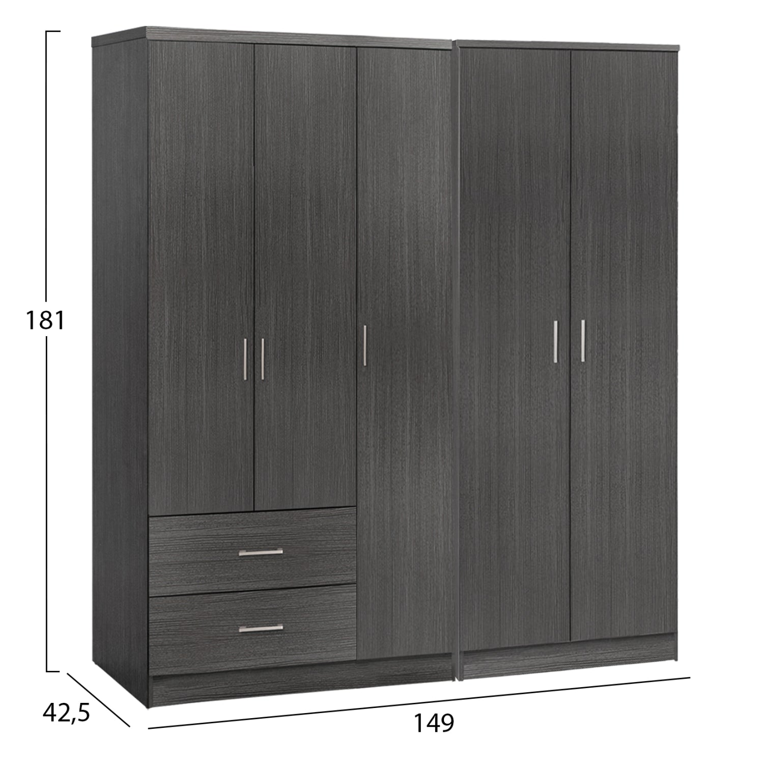 ΝΤΟΥΛΑΠΑ 5ΦΥΛΛΗ CAESAR HM21234.01 ΜΕΛΑΜΙΝΗ ΧΡΩΜΑ ZEBRANO 150x42.5x181Υεκ