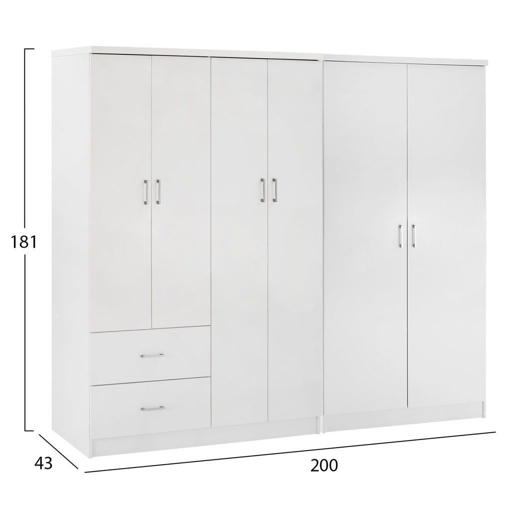 ΝΤΟΥΛΑΠΑ 6ΦΥΛΛΗ BLAKELY HM21235.05 ΜΕΛΑΜΙΝΗ ΧΡΩΜΑ ΛΕΥΚΟ 201x43x181Υεκ
