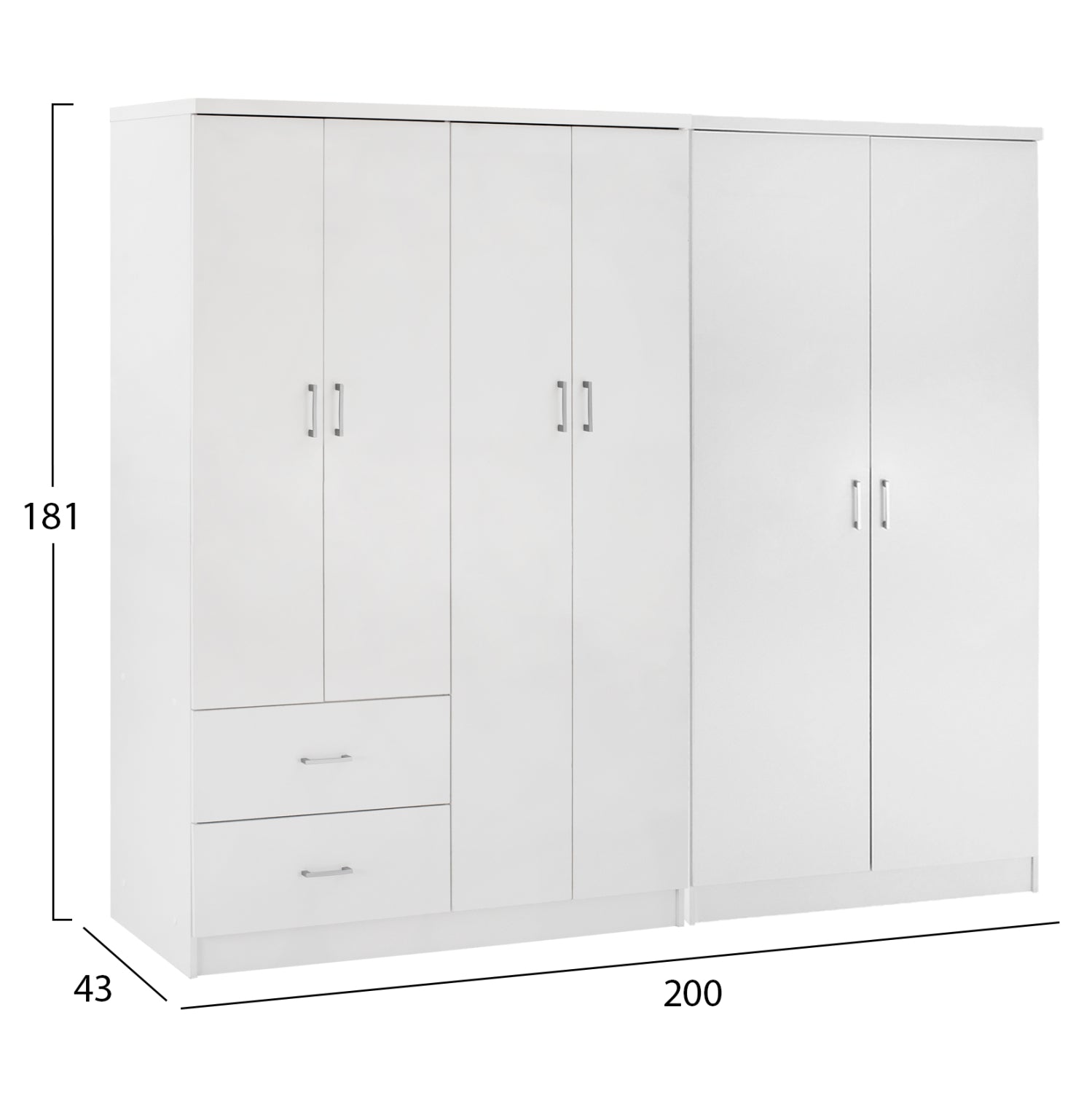 ΝΤΟΥΛΑΠΑ 6ΦΥΛΛΗ BLAKELY HM21235.05 ΜΕΛΑΜΙΝΗ ΧΡΩΜΑ ΛΕΥΚΟ 201x43x181Υεκ