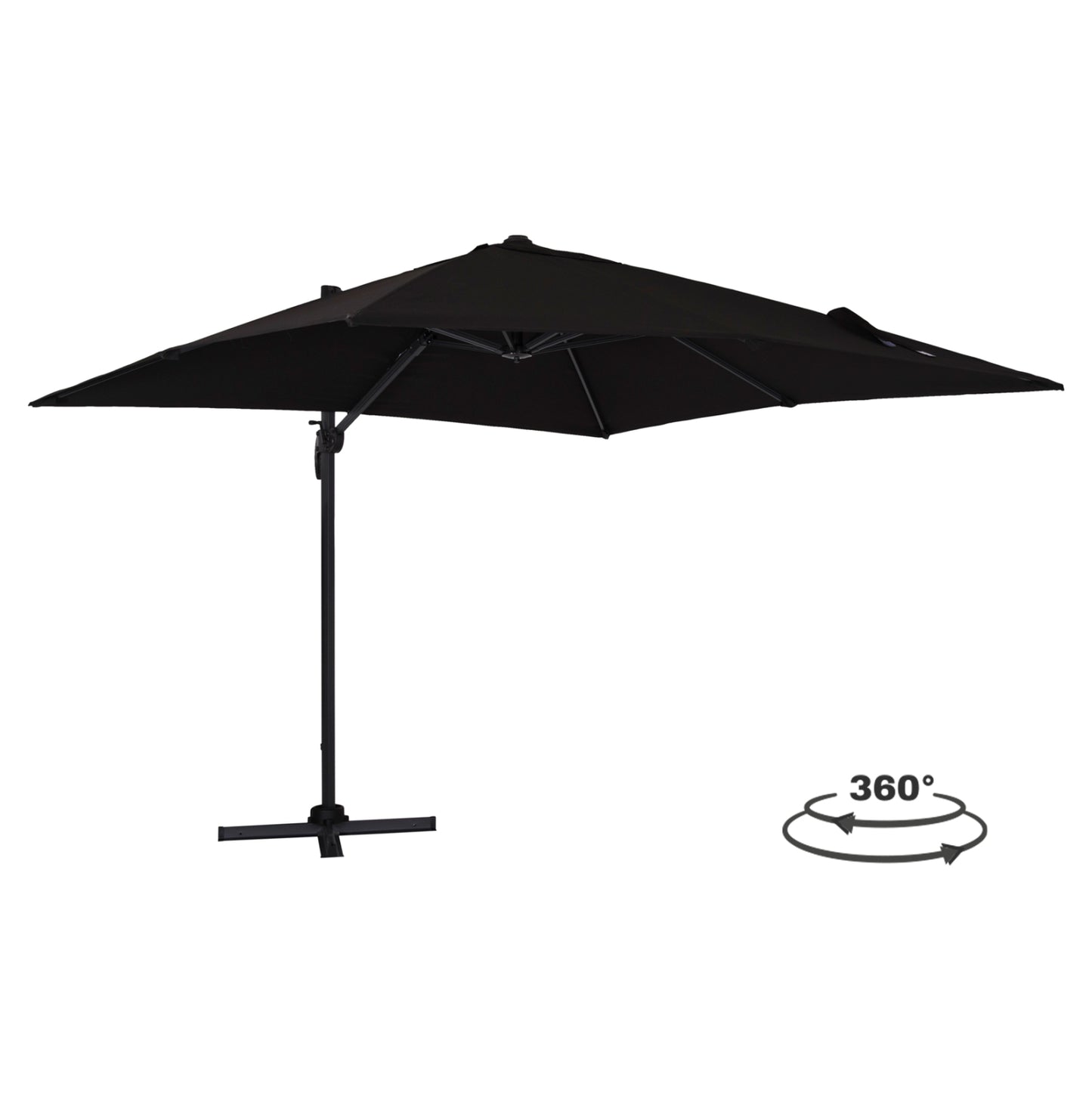 ΟΜΠΡΕΛΑ SHADER HM6025.03 ALU ΕΠΑΓΓΕΛΜΑΤΙΚΗ ΚΡΕΜΑΣΤΗ 3X3 360 ΜΟΙΡΩΝ ME ΜΑΥΡΟ ΑΚΡΥΛΙΚΟ ΠΑΝΙ