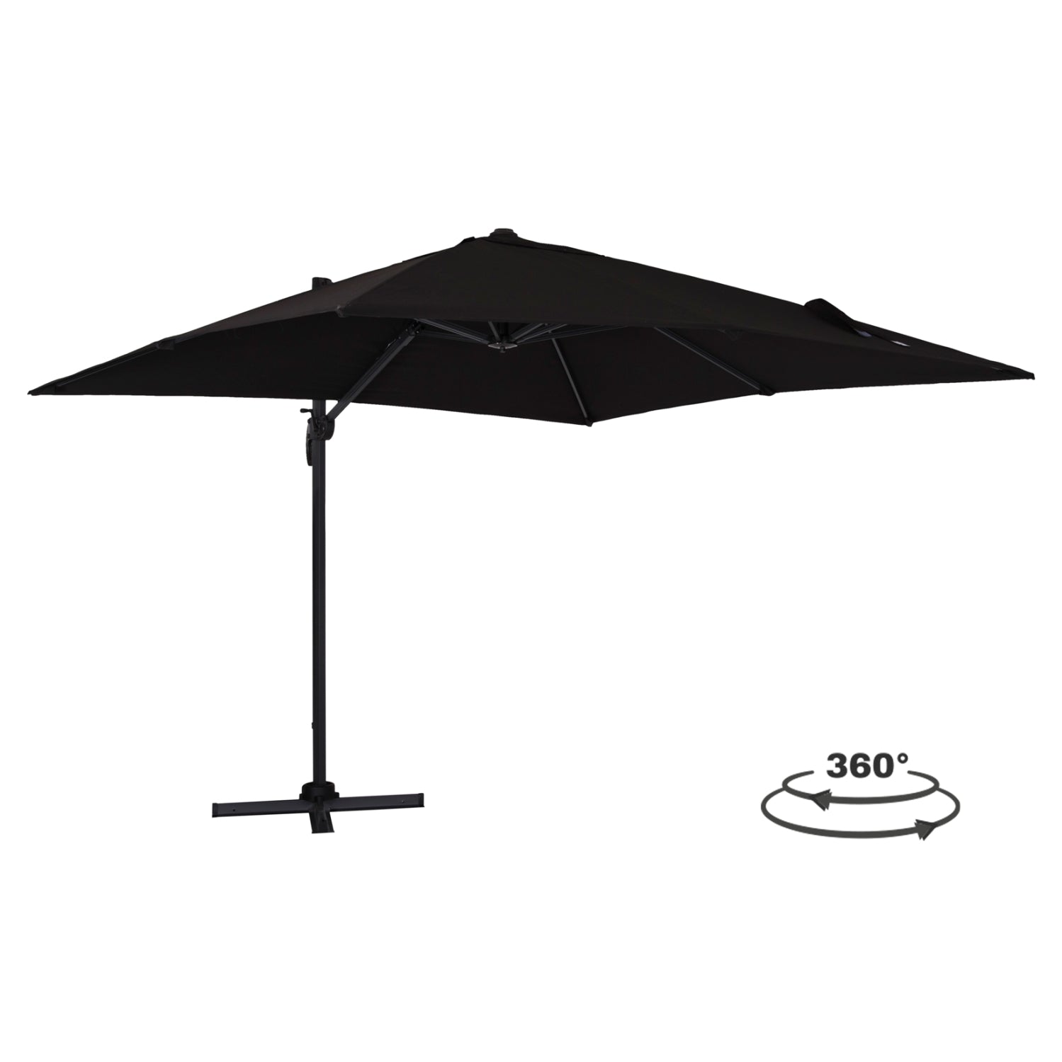 ΟΜΠΡΕΛΑ SHADER HM6025.03 ALU ΕΠΑΓΓΕΛΜΑΤΙΚΗ ΚΡΕΜΑΣΤΗ 3X3 360 ΜΟΙΡΩΝ ME ΜΑΥΡΟ ΑΚΡΥΛΙΚΟ ΠΑΝΙ