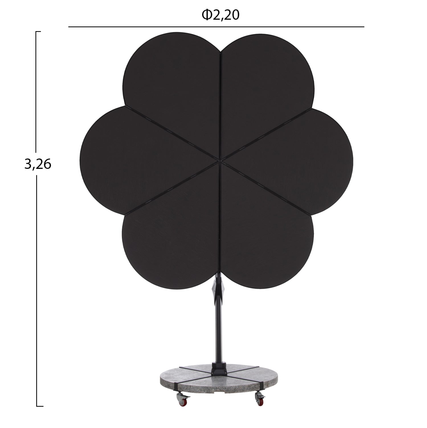 ΟΜΠΡΕΛΑ ΜΕ ΒΑΣΗ ΣΕΙΡΑ CANNOPY (flower) HM21286.01 ΑΛΟΥΜΙΝΙΟ-ΓΡΑΝΙΤΗΣ-ΜΟΛΥΒΙ ΧΡΩΜΑ 2,38x2,2μ