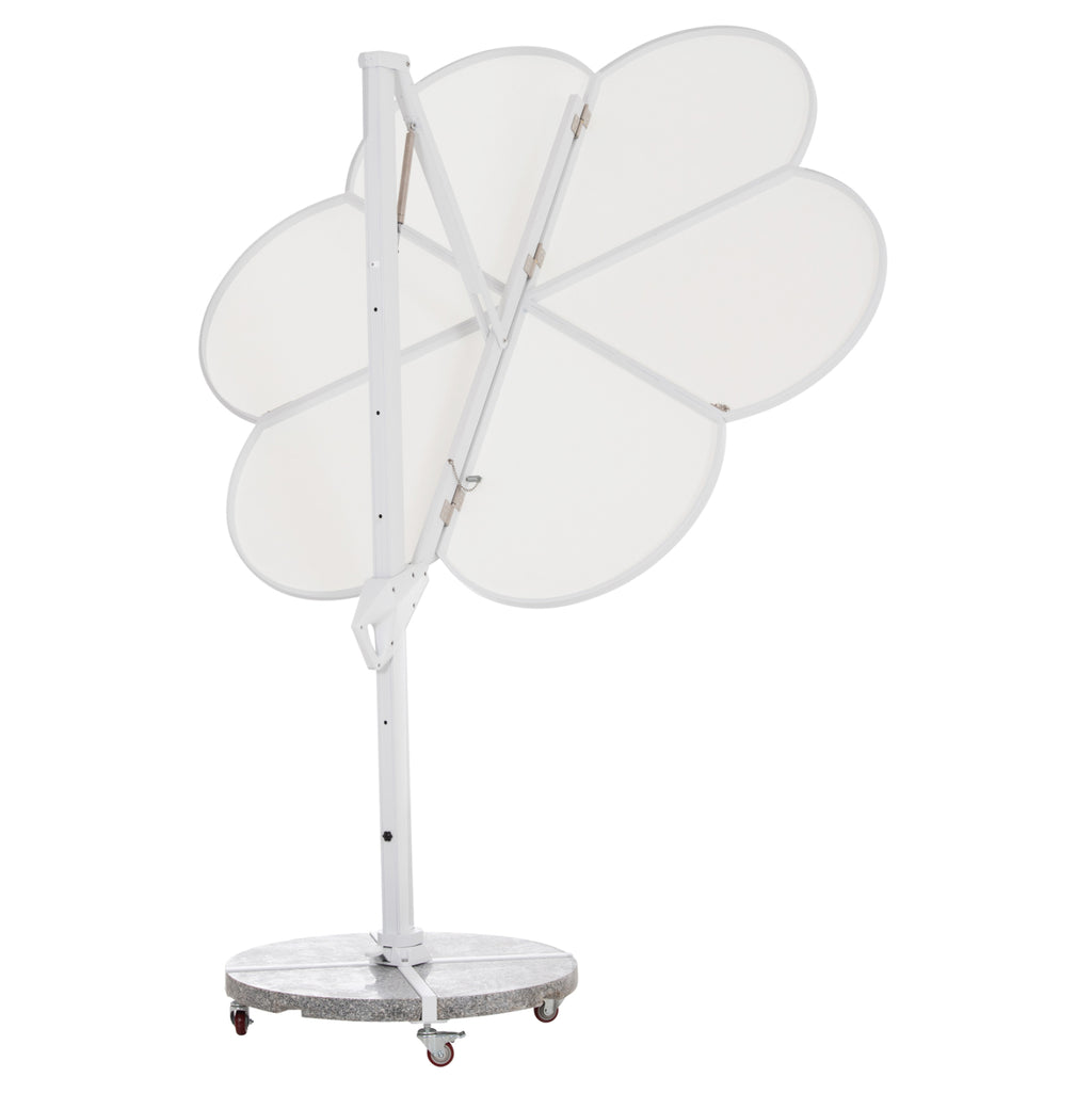 ΟΜΠΡΕΛΑ ΜΕ ΒΑΣΗ ΣΕΙΡΑ CANNOPY (flower) HM21286.02 ΑΛΟΥΜΙΝΙΟ-ΓΡΑΝΙΤΗΣ-ΛΕΥΚΟ 2,38x2,2μ