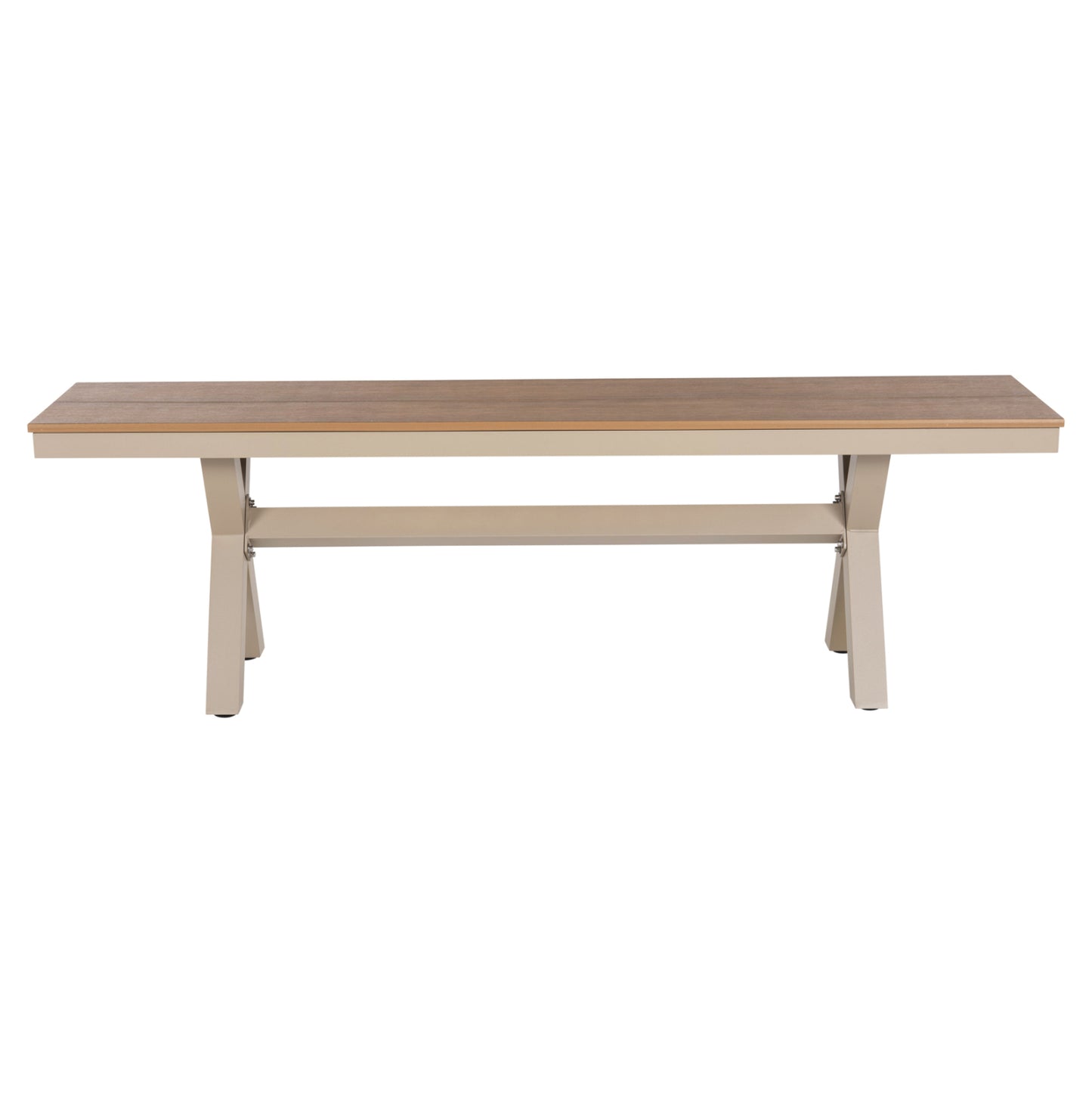 ΠΑΓΚΑΚΙ ΑΛΟΥΜΙΝΙΟΥ TAWNEE HM6038.04 ΣΑΜΠΑΝΙ-POLYWOOD ΚΑΘΙΣΜΑ ΦΥΣΙΚΟ 150x36x45Υεκ.