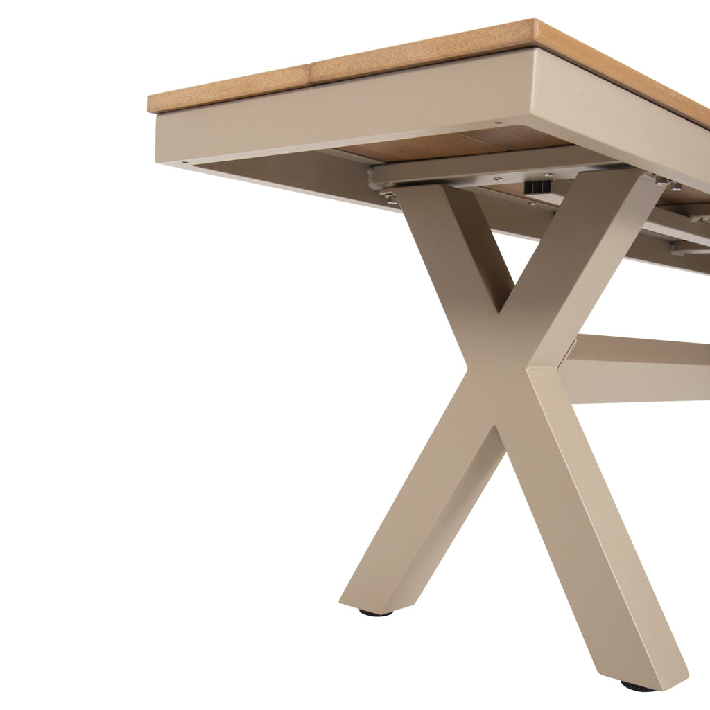 ΠΑΓΚΑΚΙ ΑΛΟΥΜΙΝΙΟΥ TAWNEE HM6038.04 ΣΑΜΠΑΝΙ-POLYWOOD ΚΑΘΙΣΜΑ ΦΥΣΙΚΟ 150x36x45Υεκ.