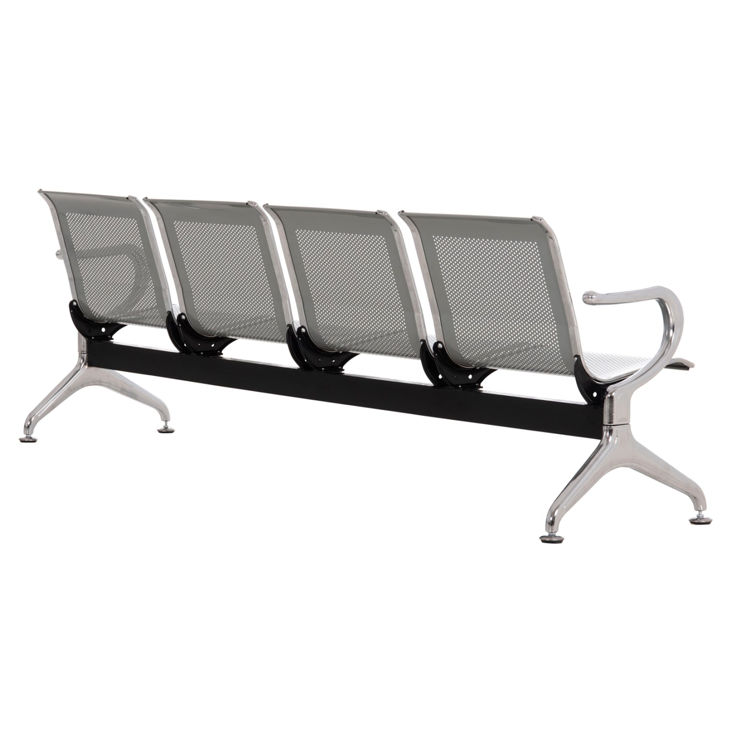 ΚΑΘΙΣΜΑ ΑΝΑΜΟΝΗΣ Τ.ΑΕΡΟΔΡΟΜΙΟΥ 4ΘΕΣΙΟ AVIATOR HM18401 ΜΕΤΑΛΛΟ MESH ΓΚΡΙ 223x55x76Υ
