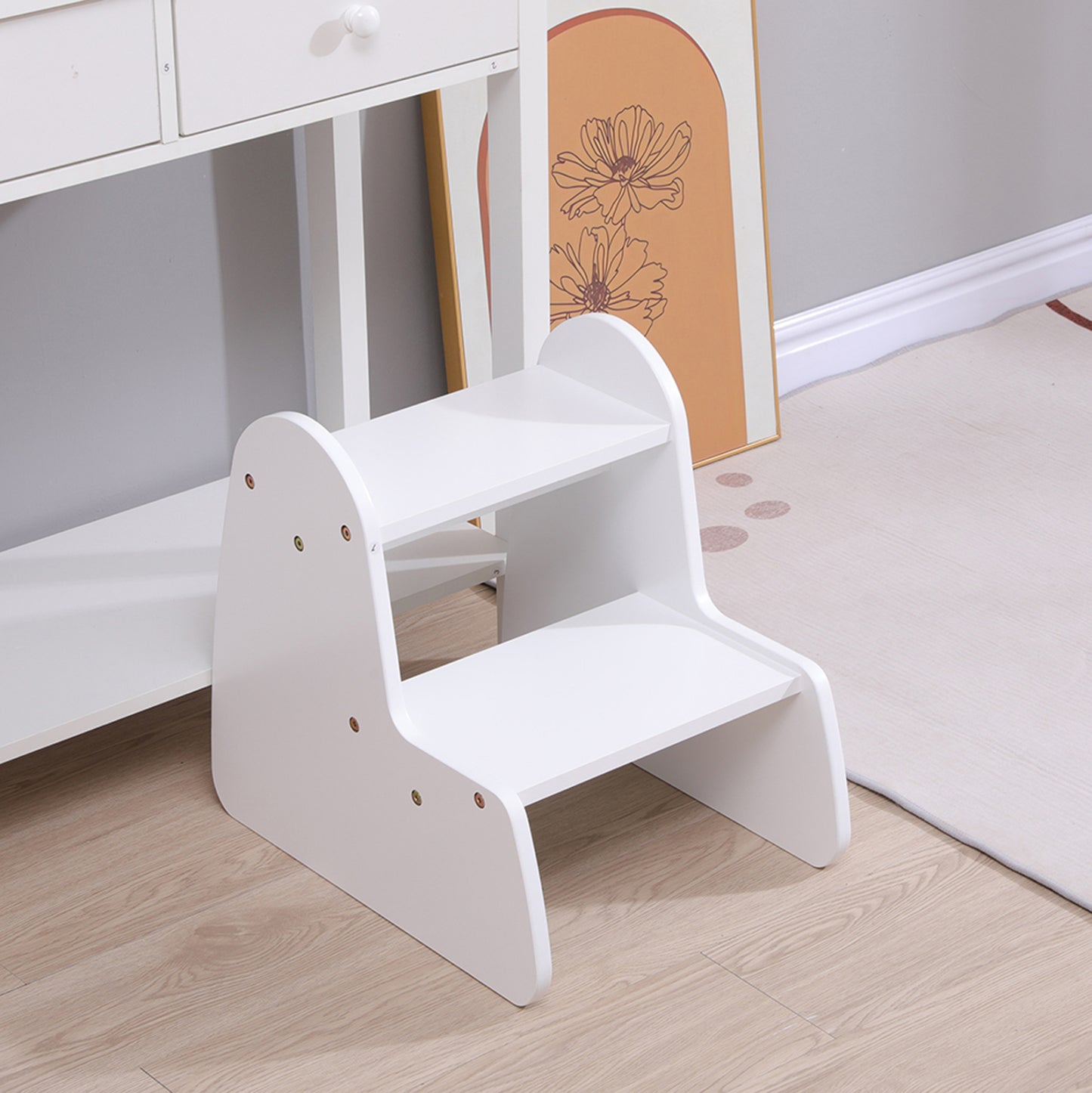 ΠΑΙΔΙΚΗ ΣΚΑΛΑ/ΣΚΑΜΠΟ RICKI HM18340.03 MDF & ΚΟΝΤΡΑΠΛΑΚΕ ΛΕΥΚΟ 33x43.5x40.5Υεκ