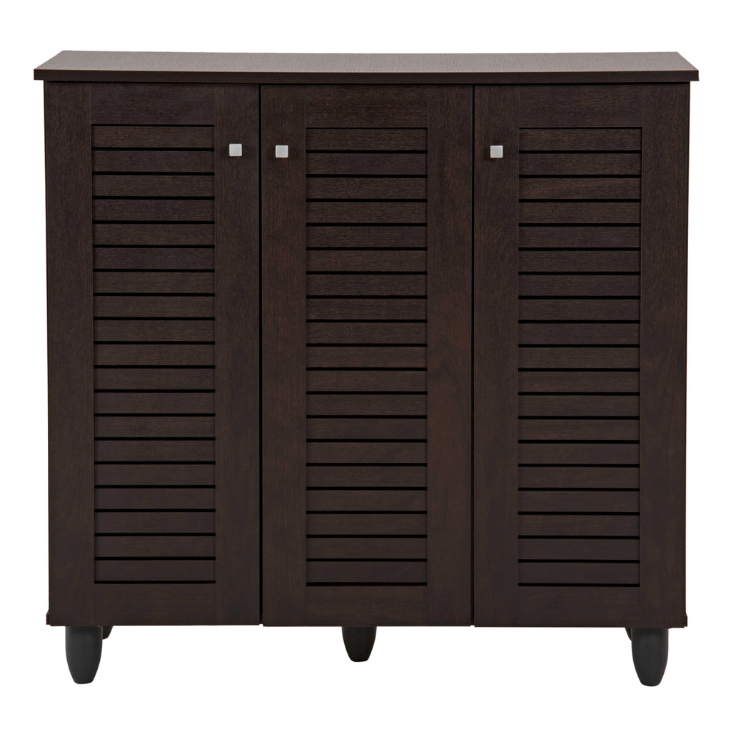 ΠΑΠΟΥΤΣΟΘΗΚΗ-ΝΤΟΥΛΑΠΑ PROLLY HM9609.01 ΜΕΛΑΜΙΝΗ WENGE-3ΠΟΡΤΕΣ-4ΡΑΦΙΑ 87x32x88Υεκ.