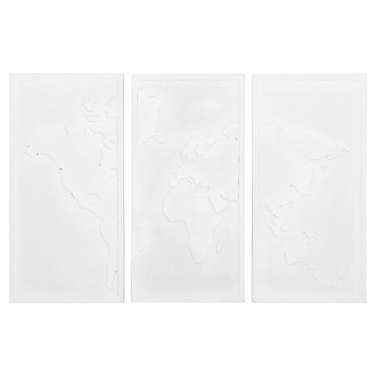 ΠΙΝΑΚΑΣ 3-ΠΤΥΧΟΣ WORLD MAP SANTORINI HM4504 MDF ΣΕ ΥΠΟΛΕΥΚΟ ΧΡΩΜΑ 180x4(πάχος)x120Υεκ.