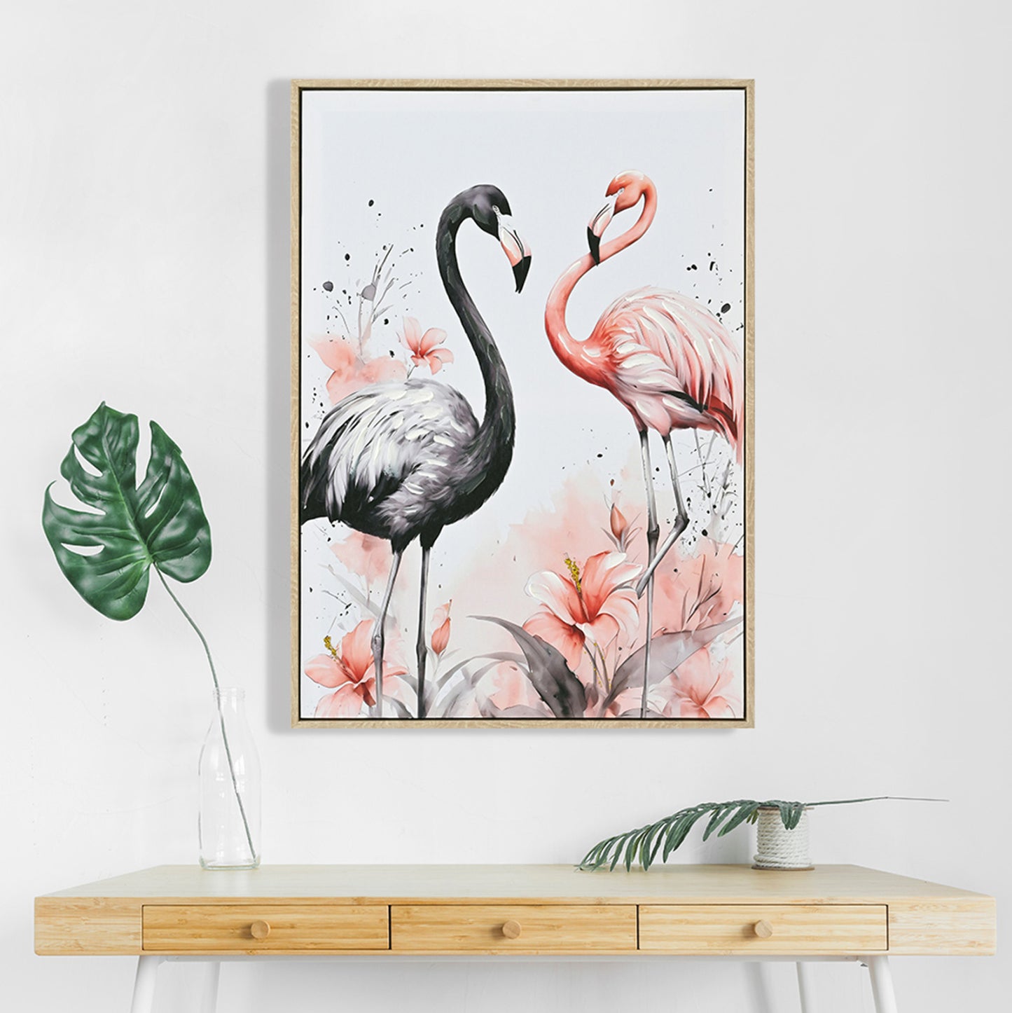 ΠΙΝΑΚΑΣ TOIXOY FLAMINGOS HM4562 ΜΕ ΚΟΡΝΙΖΑ ΜΠΕΖ-ΚΑΜΒΑΣ ΕΚΤΥΠΩΣΗ 52,5x2,8x72,5Υεκ.