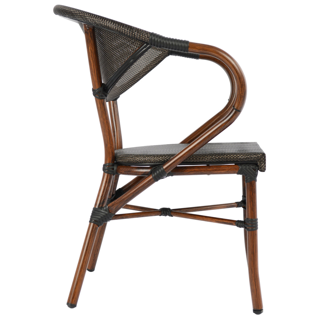 ΠΟΛΥΘΡΟΝΑ ΑΛΟΥΜΙΝΙΟΥ CLAY BAMBOO LOOK ΚΑΦΕ ΜΕ TEXTLINE HM5025 60,5x59x81Υ