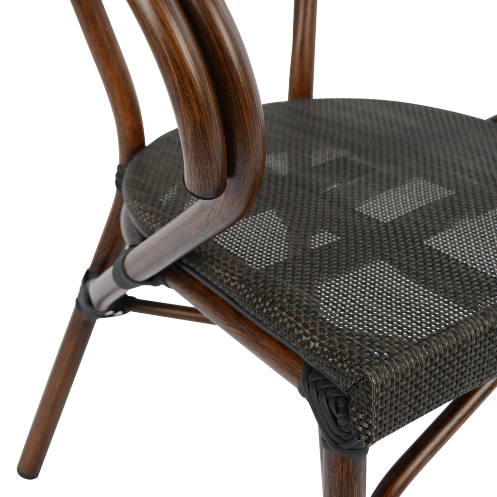 ΠΟΛΥΘΡΟΝΑ ΑΛΟΥΜΙΝΙΟΥ CLAY BAMBOO LOOK ΚΑΦΕ ΜΕ TEXTLINE HM5025 60,5x59x81Υ