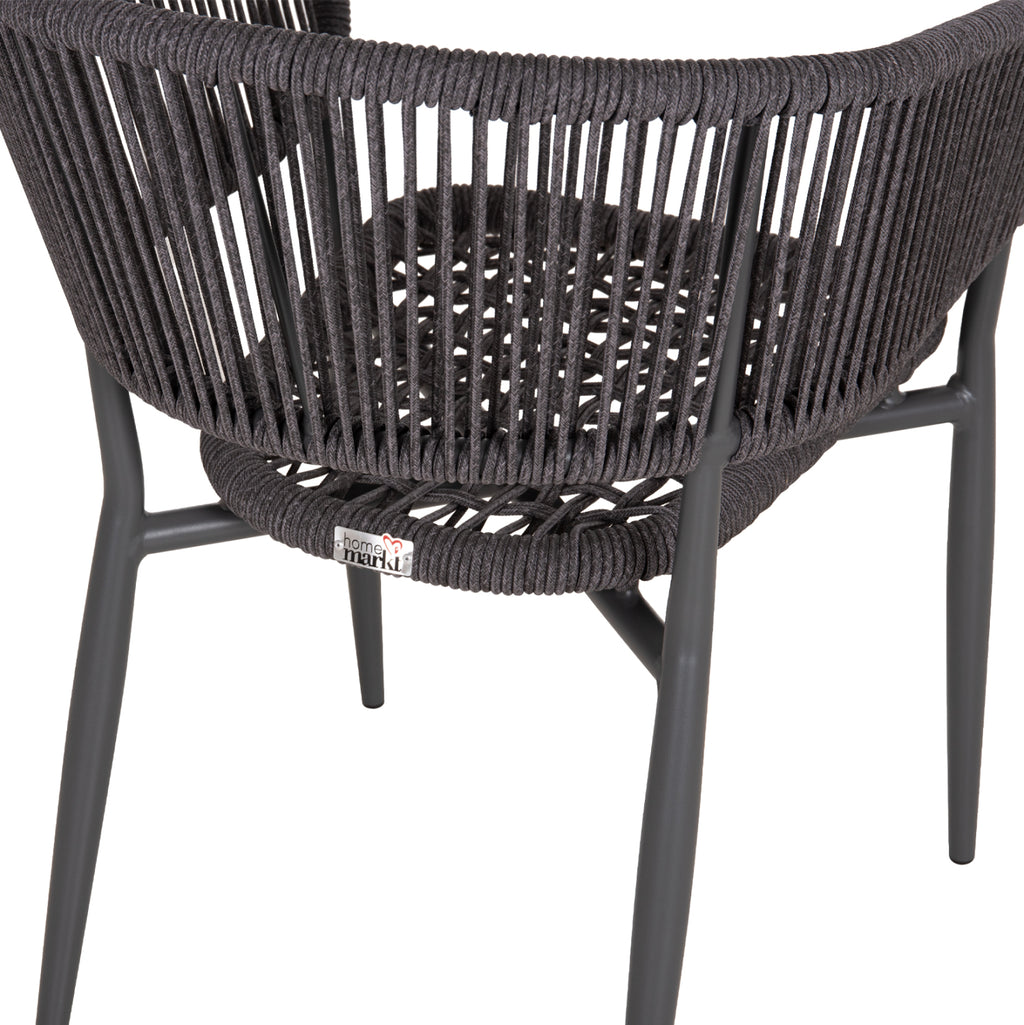 ΠΟΛΥΘΡΟΝΑ ΑΛΟΥΜΙΝΙΟΥ EULO HM5783.21 ΓΚΡΙ-TWISTED RATTAN ΓΚΡΙ 57x63x77Υεκ.