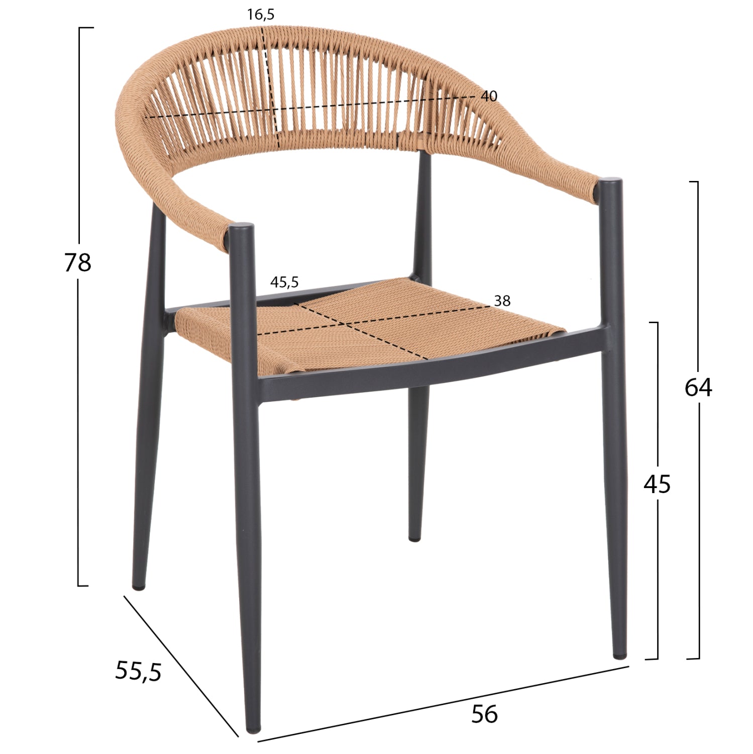 ΠΟΛΥΘΡΟΝΑ ΑΛΟΥΜΙΝΙΟΥ GRET HM5854.02 ΑΝΘΡΑΚΙ PΕ RATTAN ΜΠΕΖ 56x55,5x78Υ εκ.