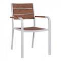 ΠΟΛΥΘΡΟΝΑ ΑΛΟΥΜΙΝΙΟΥ SAGA ΛΕΥΚΗ ΜΕ POLYWOOD HM5127.01 55x56x85Υ εκ.