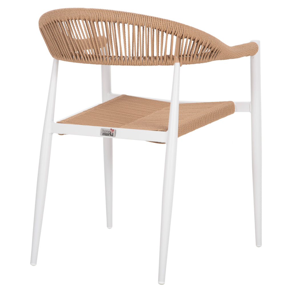 ΠΟΛΥΘΡΟΝΑ ΑΛΟΥΜΙΝΙΟΥ GRET HM5854.01 ΛΕΥΚΗ PE RATTAN ΜΠΕΖ 56x55,5x78Υεκ.