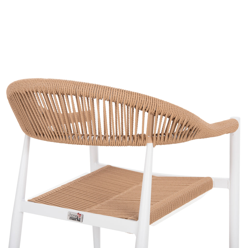 ΠΟΛΥΘΡΟΝΑ ΑΛΟΥΜΙΝΙΟΥ GRET HM5854.01 ΛΕΥΚΗ PE RATTAN ΜΠΕΖ 56x55,5x78Υεκ.