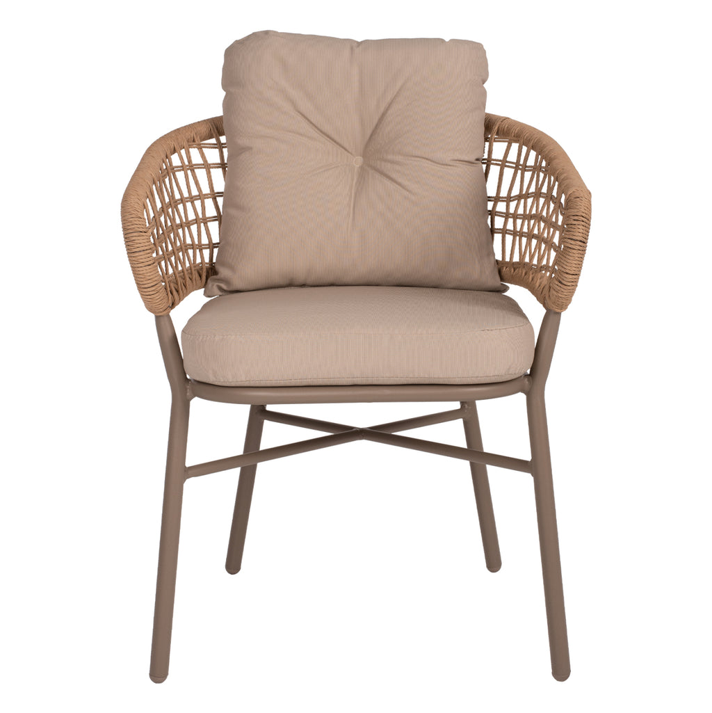 ΠΟΛΥΘΡΟΝΑ ΑΛΟΥΜΙΝΙΟΥ ΜΟΚΑ ΕΠΑΓΓΕΛΜ. RATTAN & ΜΑΞΙΛΑΡΙ ΜΠΕΖ HM5863.02 60x56x84Y εκ.