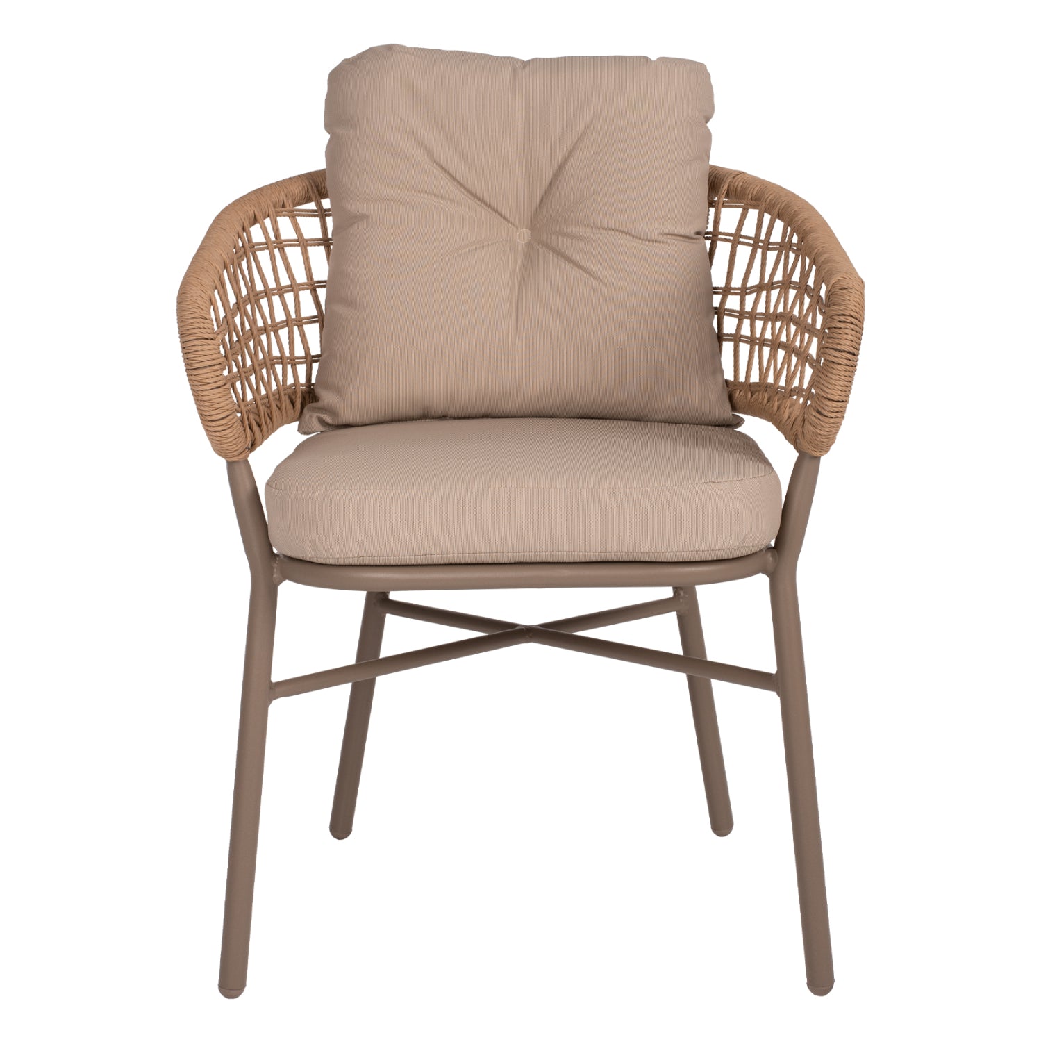 ΠΟΛΥΘΡΟΝΑ ΑΛΟΥΜΙΝΙΟΥ ΜΟΚΑ ΕΠΑΓΓΕΛΜ. RATTAN & ΜΑΞΙΛΑΡΙ ΜΠΕΖ HM5863.02 60x56x84Y εκ.