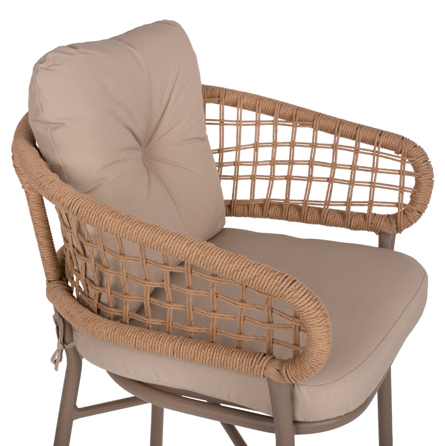 ΠΟΛΥΘΡΟΝΑ ΑΛΟΥΜΙΝΙΟΥ ΜΟΚΑ ΕΠΑΓΓΕΛΜ. RATTAN & ΜΑΞΙΛΑΡΙ ΜΠΕΖ HM5863.02 60x56x84Y εκ.