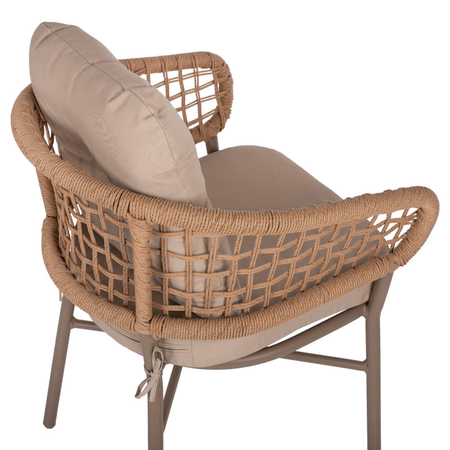 ΠΟΛΥΘΡΟΝΑ ΑΛΟΥΜΙΝΙΟΥ ΜΟΚΑ ΕΠΑΓΓΕΛΜ. RATTAN & ΜΑΞΙΛΑΡΙ ΜΠΕΖ HM5863.02 60x56x84Y εκ.