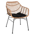 ΠΟΛΥΘΡΟΝΑ ΕΠΑΓΓΕΛΜΑΤΙΚΗ ΜΑΥΡΟ ΜΕΤΑΛΛΟ RATTAN ΜΠΕΖ & ΜΑΞΙΛΑΡΙ HM5864.01 58,5x60,5x80 εκ.