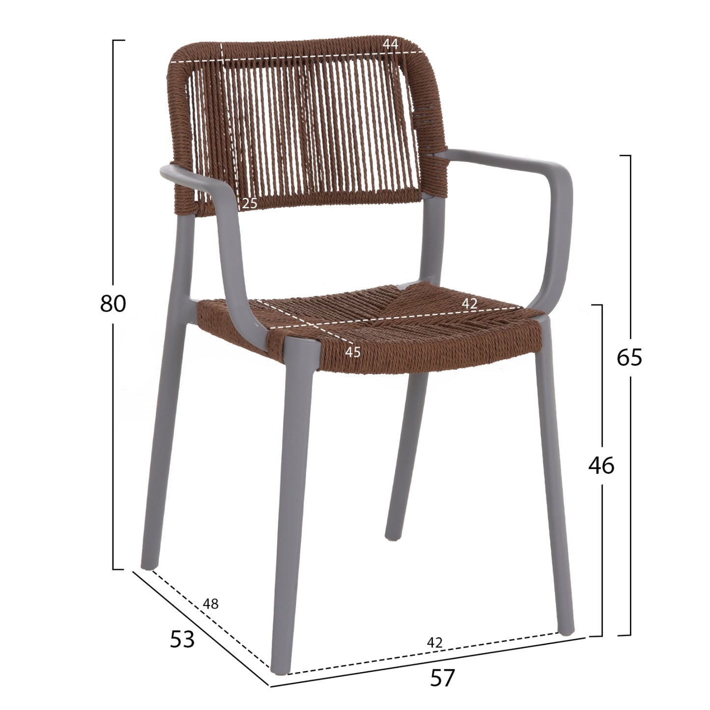 ΠΟΛΥΘΡΟΝΑ ΕΞ.ΧΩΡΟΥ STRIDER HM6391.03 ΓΚΡΙ ΠΟΛΥΠΡΟΠΥΛΕΝΙΟ--ΚΑΦΕ ΣΧΟΙΝΙ 57x53x80Υεκ.