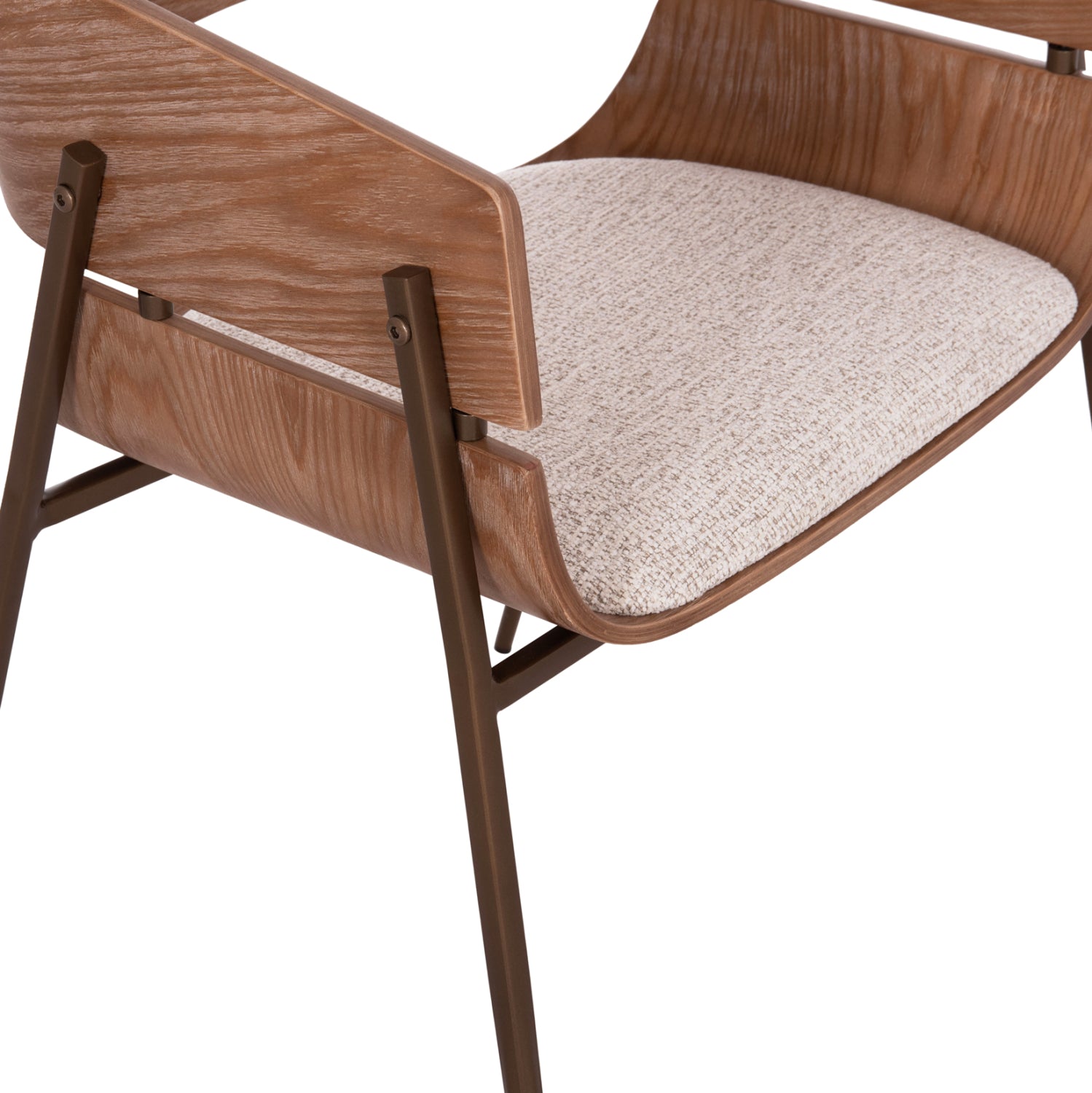 ΠΟΛΥΘΡΟΝΑ KRILL HM18254.01 PLYWOOD ΣΕ WHITEWASH--ΜΕΤΑΛΛΟ ΣΕ ΧΑΛΚΙΝΟ 55,5x55x72Υεκ.