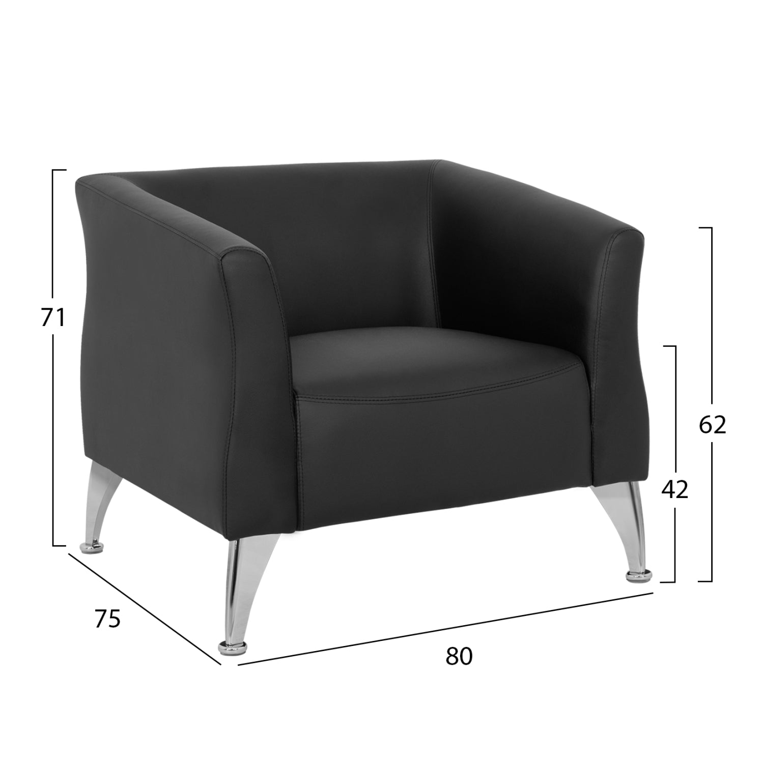 ΠΟΛΥΘΡΟΝΑ KIANA HM3122.11 ΜΕ ΜΑΥΡΟ PU 80x75x71 εκ.