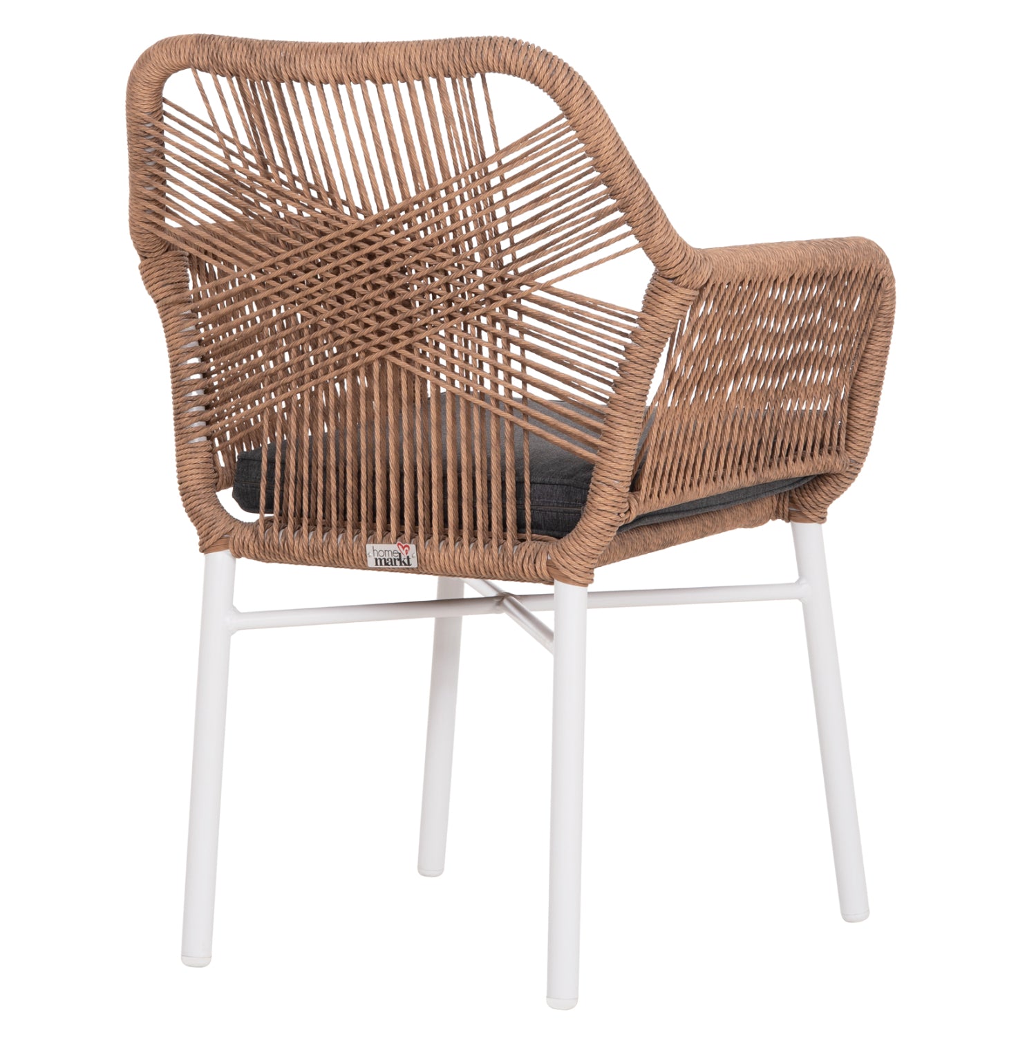 ΠΟΛΥΘΡΟΝΑ TOPIN HM6048.01 ΑΛΟΥΜΙΝΙΟ ΛΕΥΚΟ-P.E. RATTAN ΑΝΟΙΧΤΟ ΚΑΦΕ-ΜΑΞΙΛΑΡΙ ΓΚΡΙ 58x60x83Υ εκ