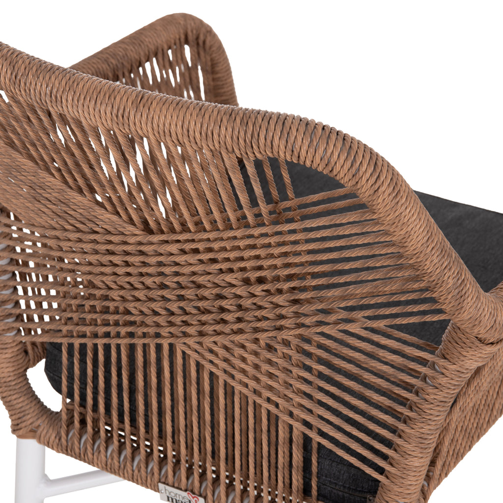 ΠΟΛΥΘΡΟΝΑ TOPIN HM6048.01 ΑΛΟΥΜΙΝΙΟ ΛΕΥΚΟ-P.E. RATTAN ΑΝΟΙΧΤΟ ΚΑΦΕ-ΜΑΞΙΛΑΡΙ ΓΚΡΙ 58x60x83Υ εκ