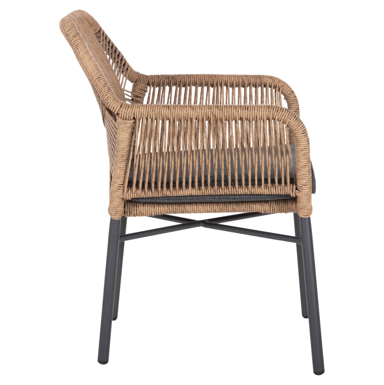 ΠΟΛΥΘΡΟΝΑ TOPIN HM6048.03 ΑΛΟΥΜΙΝΙΟ ΑΝΘΡΑΚΙ-P.E. RATTAN ΜΠΕΖ-ΜΑΞΙΛΑΡΙ ΑΝΘΡΑΚΙ