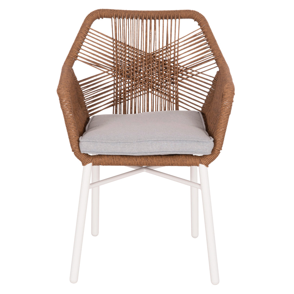 ΠΟΛΥΘΡΟΝΑ TOPIN HM6048.11 ΑΛΟΥΜΙΝΙΟ ΛΕΥΚΟ-P.E. RATTAN ΜΠΕΖ 59x63x81Υεκ