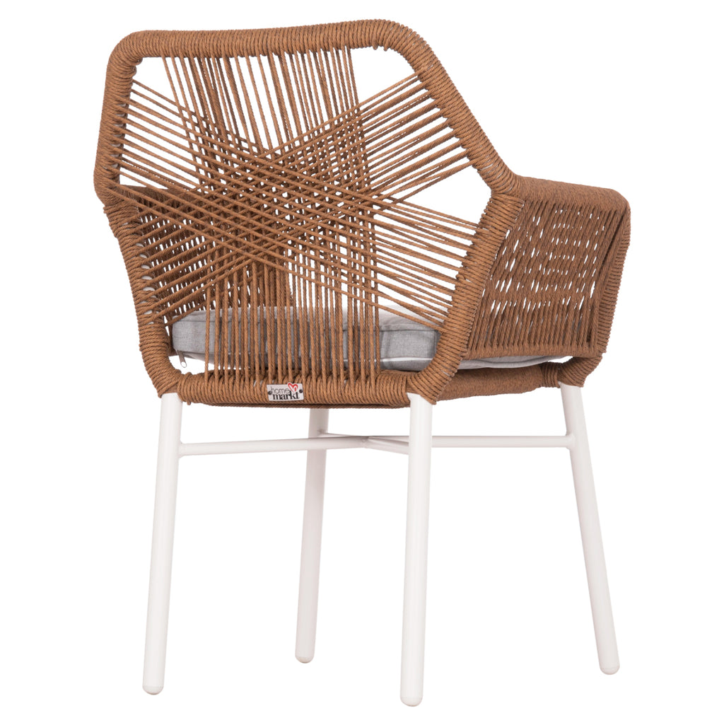 ΠΟΛΥΘΡΟΝΑ TOPIN HM6048.11 ΑΛΟΥΜΙΝΙΟ ΛΕΥΚΟ-P.E. RATTAN ΜΠΕΖ 59x63x81Υεκ