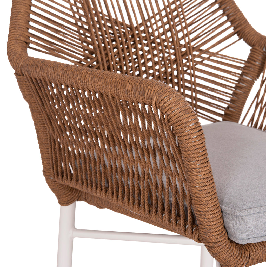 ΠΟΛΥΘΡΟΝΑ TOPIN HM6048.11 ΑΛΟΥΜΙΝΙΟ ΛΕΥΚΟ-P.E. RATTAN ΜΠΕΖ 59x63x81Υεκ