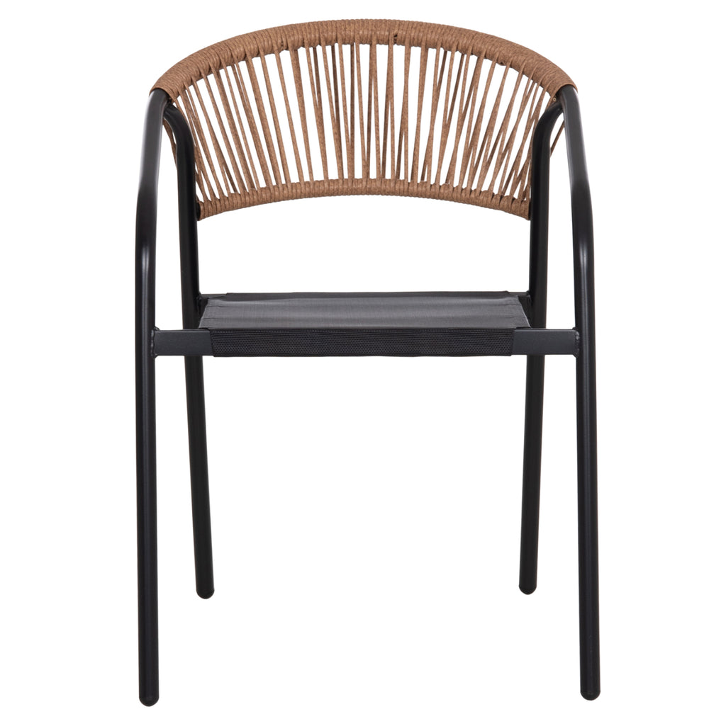 ΠΟΛΥΘΡΟΝΑ HOMAN HM6430.03 ΜΑΥΡΟ ΜΕΤΑΛΛΟ & TEXTILENE--ΜΠΕΖ P.E.RATTAN 53x58x75Υεκ