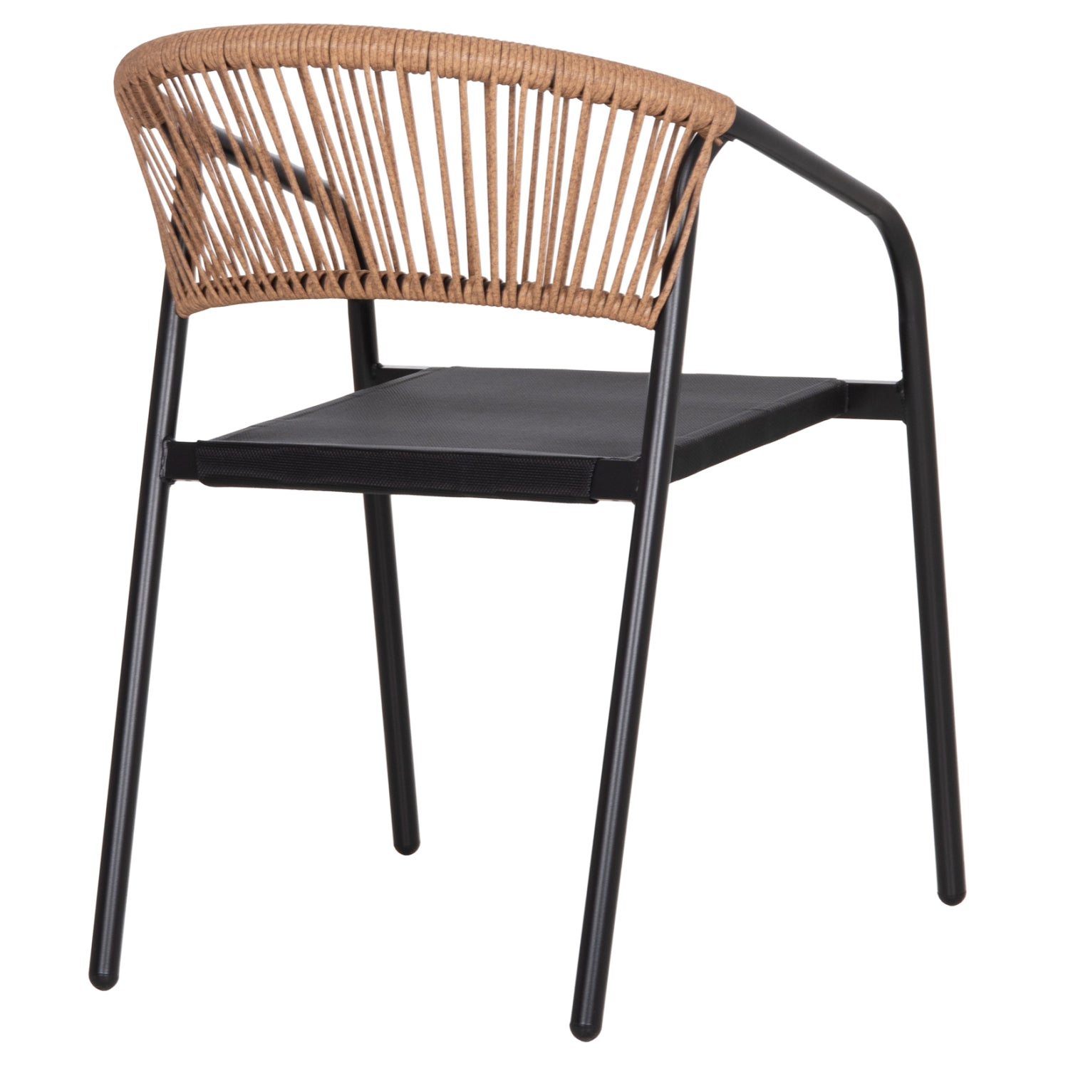 ΠΟΛΥΘΡΟΝΑ HOMAN HM6430.03 ΜΑΥΡΟ ΜΕΤΑΛΛΟ & TEXTILENE--ΜΠΕΖ P.E.RATTAN 53x58x75Υεκ