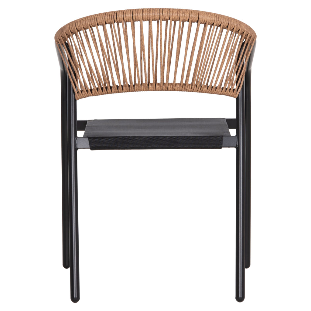 ΠΟΛΥΘΡΟΝΑ HOMAN HM6430.03 ΜΑΥΡΟ ΜΕΤΑΛΛΟ & TEXTILENE--ΜΠΕΖ P.E.RATTAN 53x58x75Υεκ