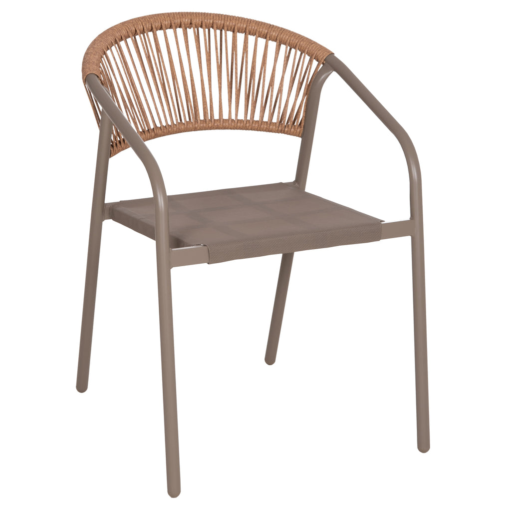 ΠΟΛΥΘΡΟΝΑ HOMAN HM6430.04 ΣΑΜΠΑΝΙ ΜΕΤΑΛΛΟ & TEXTILENE--ΜΠΕΖ P.E.RATTAN 53x58x75Υεκ