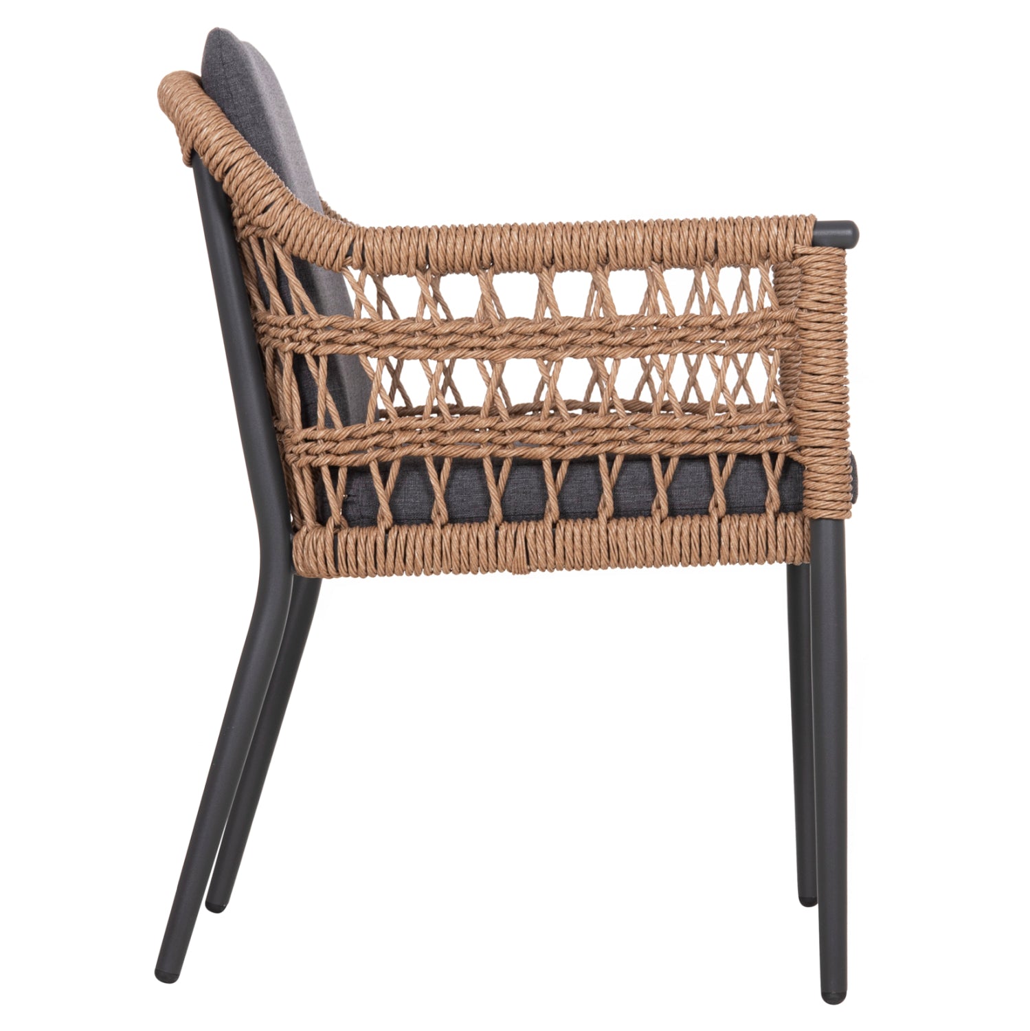 ΠΟΛΥΘΡΟΝΑ BOXER HM6556.01 ΑΛΟΥΜΙΝΙΟ & OLEFIN ΓΚΡΙ-TWIST WICKER 58x60x80Yεκ