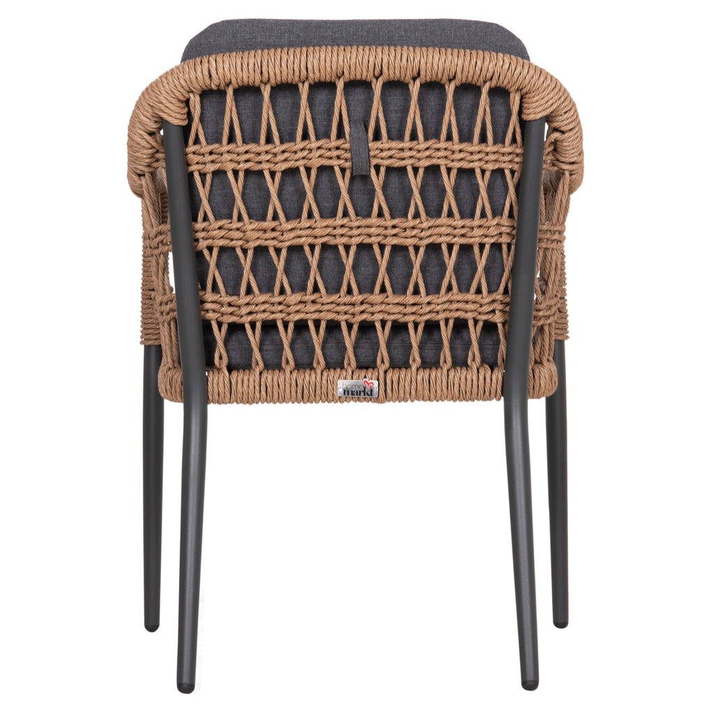 ΠΟΛΥΘΡΟΝΑ BOXER HM6556.01 ΑΛΟΥΜΙΝΙΟ & OLEFIN ΓΚΡΙ-TWIST WICKER 58x60x80Yεκ