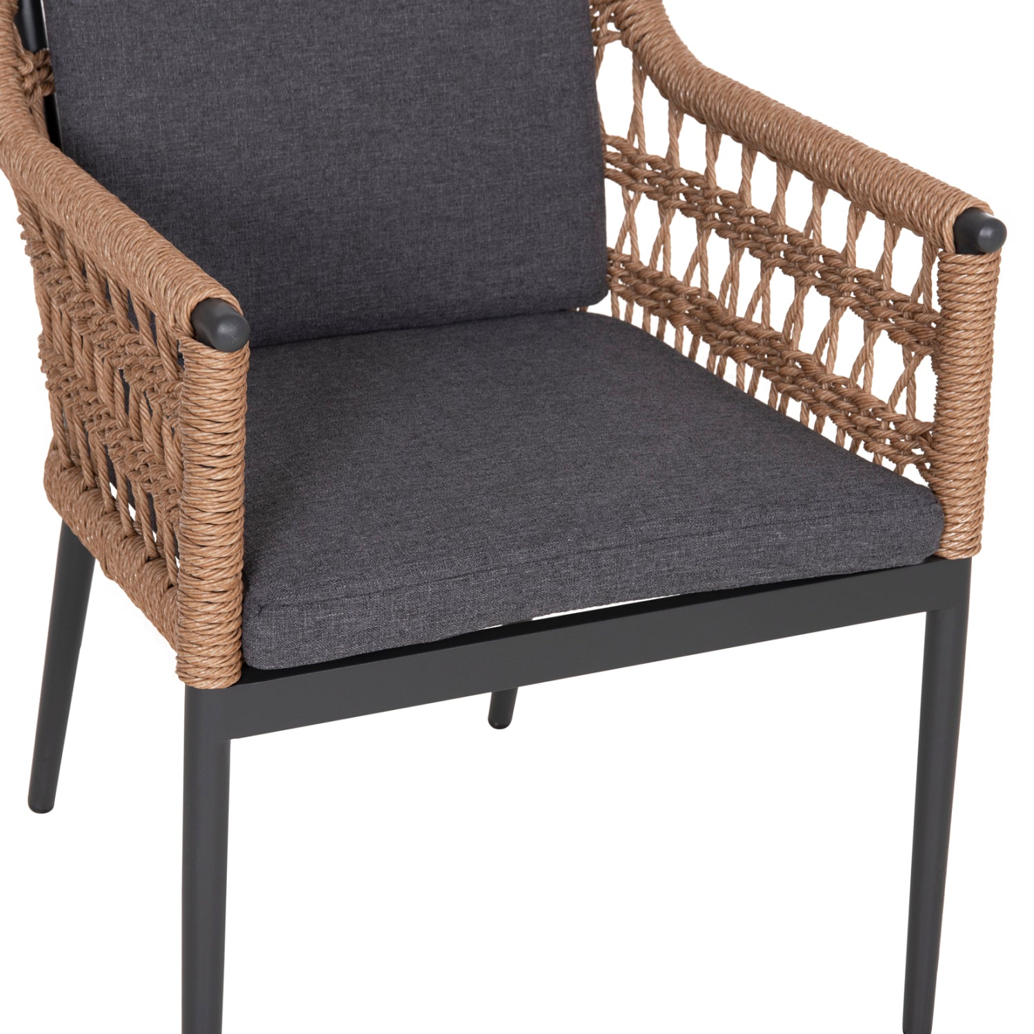 ΠΟΛΥΘΡΟΝΑ BOXER HM6556.01 ΑΛΟΥΜΙΝΙΟ & OLEFIN ΓΚΡΙ-TWIST WICKER 58x60x80Yεκ