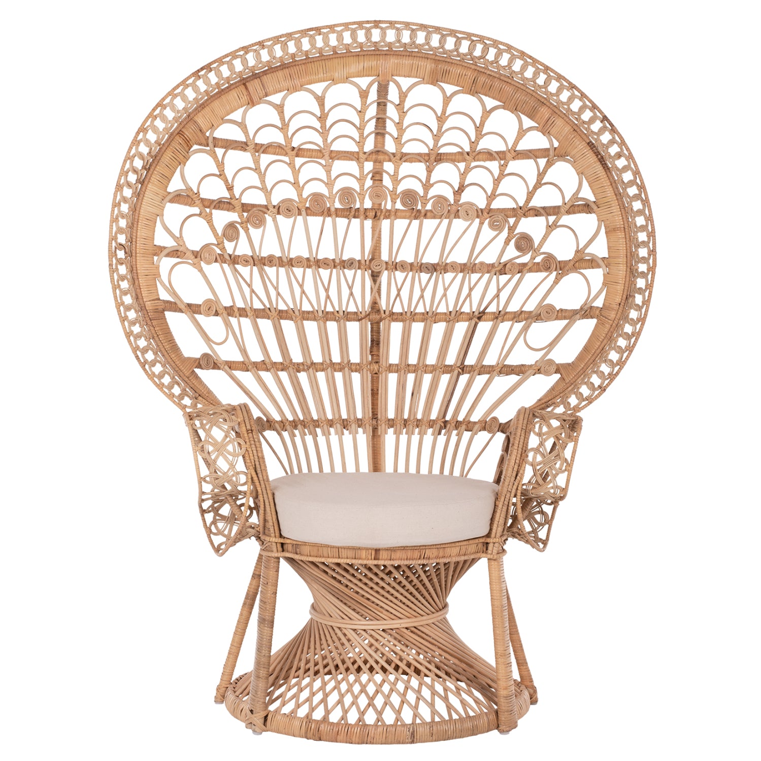 ΠΟΛΥΘΡΟΝΑ ROYAL PEACOCK Β' ΔΙΑΛΟΓΗΣ HM9342 RATTAN ΣΕ ΦΥΣΙΚΟ 114x72x150Yεκ.