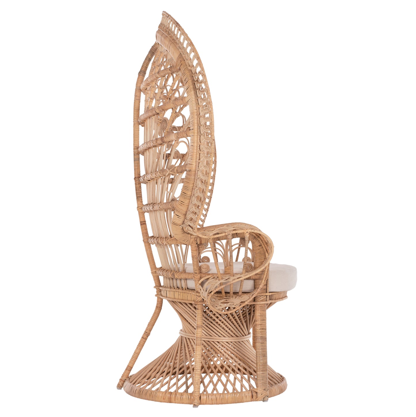 ΠΟΛΥΘΡΟΝΑ ROYAL PEACOCK Β' ΔΙΑΛΟΓΗΣ HM9342 RATTAN ΣΕ ΦΥΣΙΚΟ 114x72x150Yεκ.
