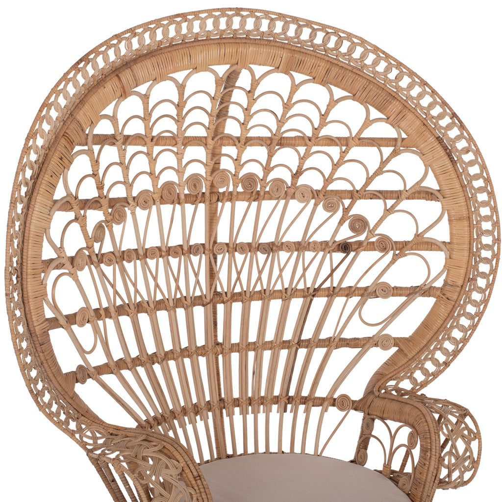 ΠΟΛΥΘΡΟΝΑ ROYAL PEACOCK Β' ΔΙΑΛΟΓΗΣ HM9342 RATTAN ΣΕ ΦΥΣΙΚΟ 114x72x150Yεκ.