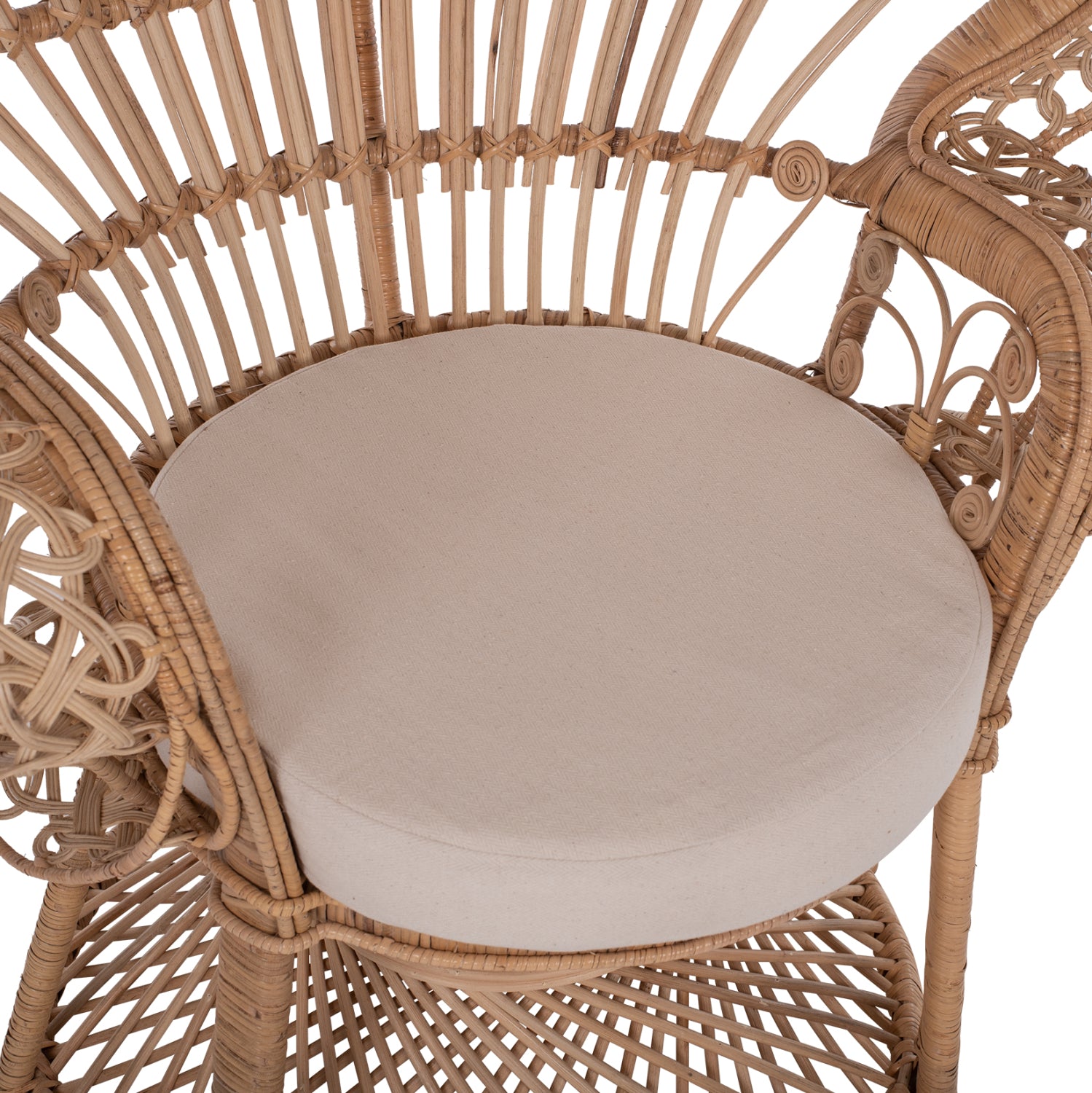 ΠΟΛΥΘΡΟΝΑ ROYAL PEACOCK Β' ΔΙΑΛΟΓΗΣ HM9342 RATTAN ΣΕ ΦΥΣΙΚΟ 114x72x150Yεκ.
