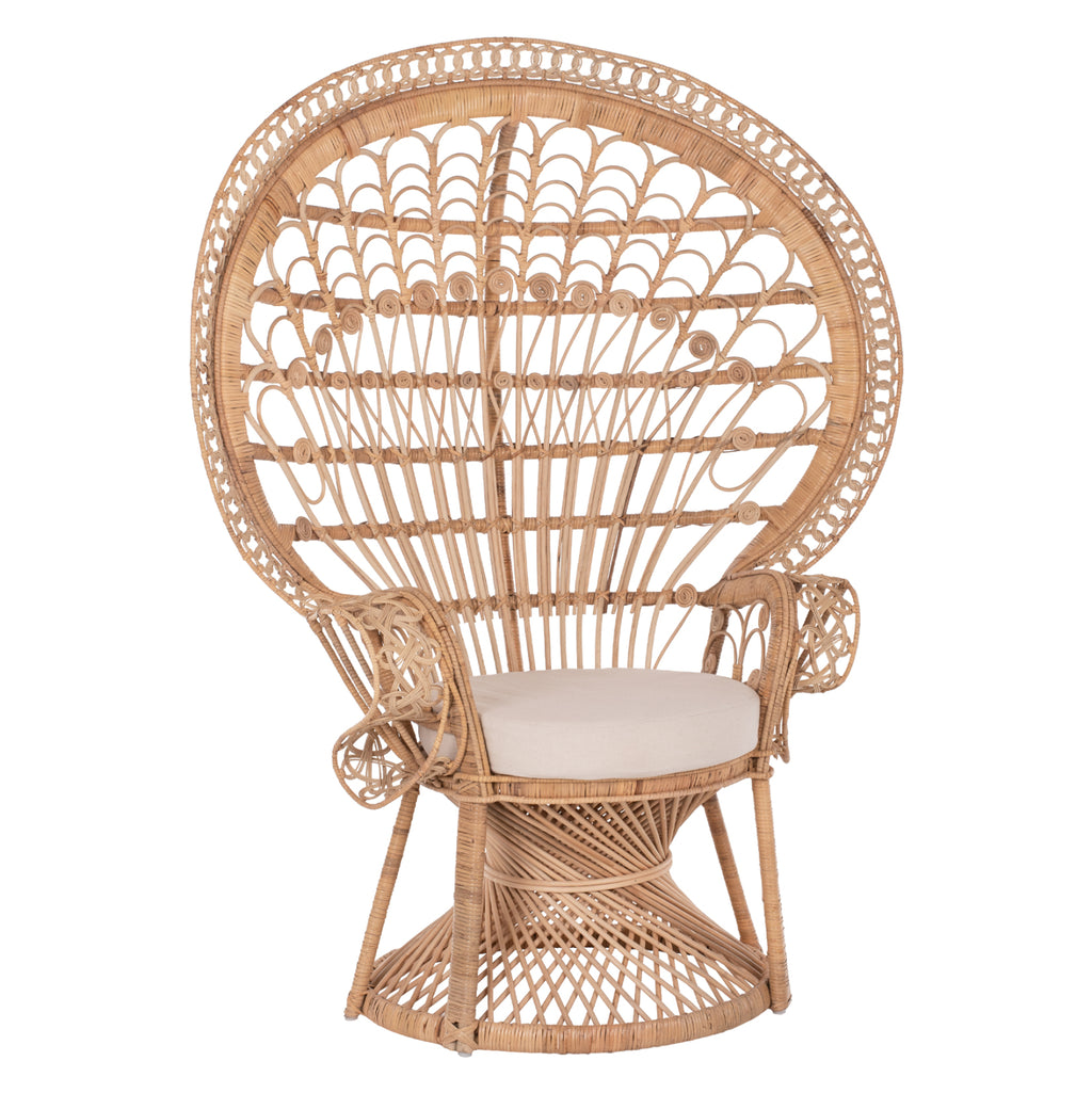 ΠΟΛΥΘΡΟΝΑ ROYAL PEACOCK Β' ΔΙΑΛΟΓΗΣ HM9342 RATTAN ΣΕ ΦΥΣΙΚΟ 114x72x150Yεκ.