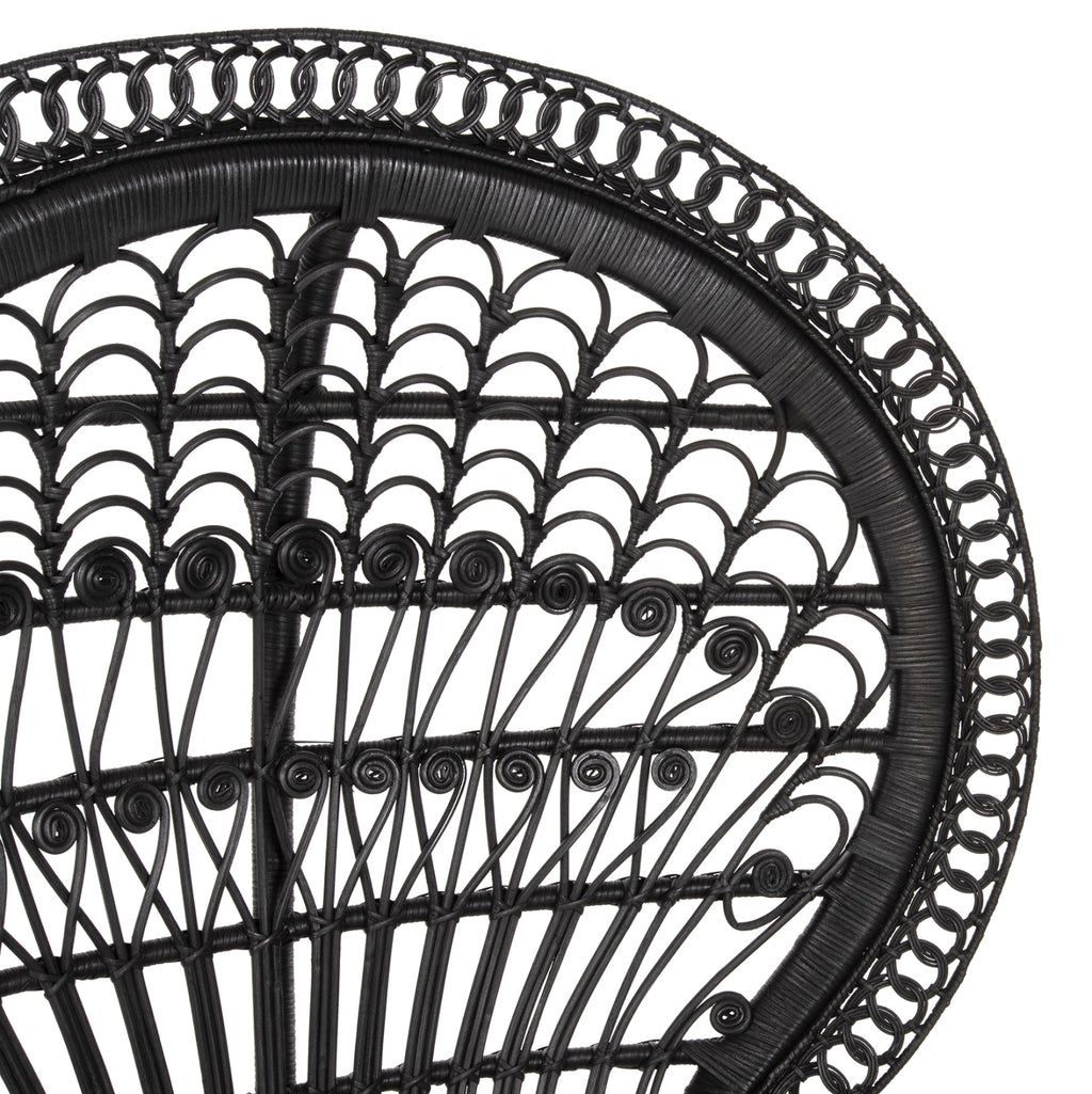 ΠΟΛΥΘΡΟΝΑ ROYAL PEACOCK HM9342.03 RATTAN ΜΑΥΡΟ-ΜΑΞΙΛΑΡΙ ΜΑΥΡΟ 114x72x150Yεκ.